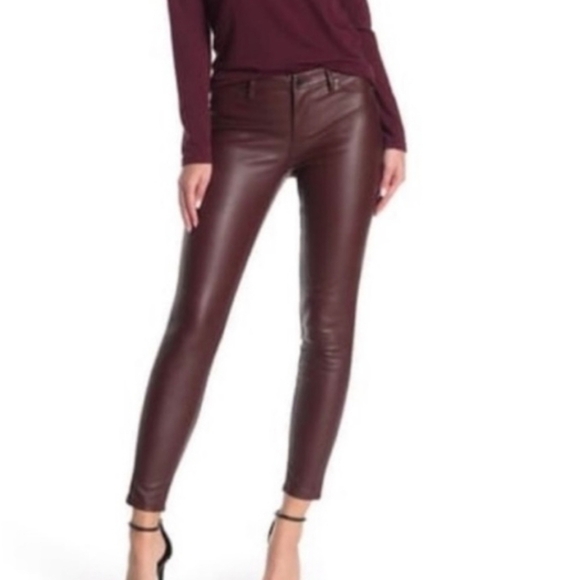 Blank NYC Spray On Dark Burgundy Moto Biker style Mid Rise Leggings Stretchy 26 - Picture 2 of 9